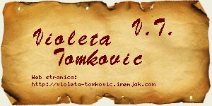 Violeta Tomković vizit kartica
